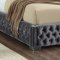 Sedona Upholstered Bed in Grey Velvet Fabric w/Options