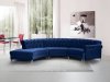 Anabella Sectional Sofa 697 3Pc Navy Velvet Fabric by Meridian