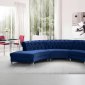 Anabella Sectional Sofa 697 3Pc Navy Velvet Fabric by Meridian