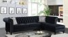 Dalia Modern Sectional Sofa in Back Velvet Fabric