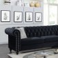 Dalia Modern Sectional Sofa in Back Velvet Fabric