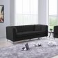 M1903 Sofa & Loveseat Set in Black Velvet by VImports