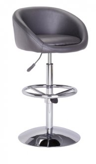 Black or White Leatherette Set of 2 Bar Stools with Steel Base