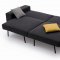 Charcoal Grey Fabric Modern Sofa Bed w/Stainless Steel Base