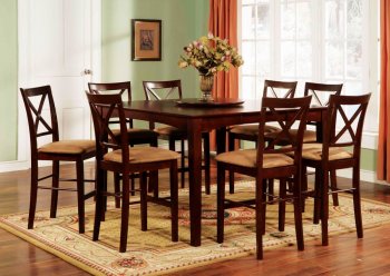 Brown Finish 5Pc Modern Counter Height Dining Set w/Options [WDDS-1300]