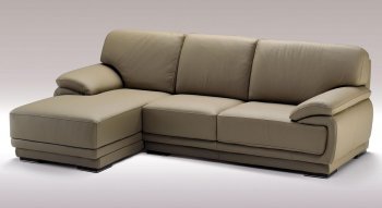 Tan Full Leather Modern Sectional Sofa [VGSS-Geneve]