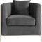 Circa Accent Chair 573 in Grey Velvet Fabric by Meridian