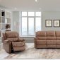 Xan Power Motion Sofa & Loveseat Set Leather Italia in Peanut