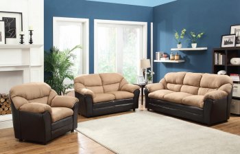 51115 Connell Sofa in Saddle Microfiber & Espresso PU by Acme [AMS-51115 Connell]