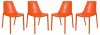 Clover Set of 4 Dining Chairs CL17OR in Orange by LeisureMod