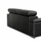 Black Bonded Leather Modern Coco Sofa w/Optional Loveseat