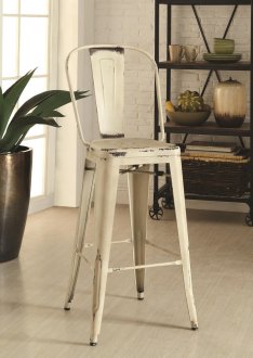 106015 Metal Barstool Set of 2 in White by Coaster