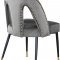 Akoya Dining Chair 794 Set of 2 Grey Velvet Fabric by Meridian