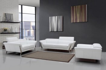 Ronen Sofa 3Pc Set in White Leather by VIG [VGS-Ronen 1547 White]