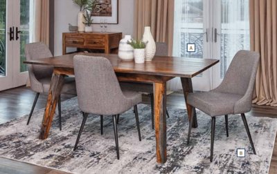 Ashton 5Pc Dining Set 123081 in Grey Sheesham by Coaster