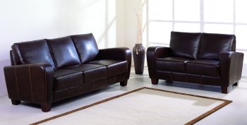 Choice of Black or Brown Bycast Leather Modern Living Room Set [BHS-Briarwood]