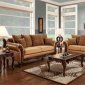 Tatum SM7615 Sofa Brown Leatherette &Tan Fabric w/Options