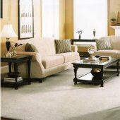 Beige Chenille Fabric Elegant Classic Living Room W/Rolled Arms