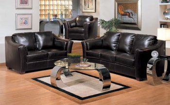 Modern Black Bycast Leather Living Room Set [AMS-10-5860]