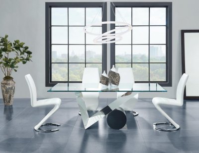 D987DT Dining Table by Global w/Optional D9002DC White Chairs