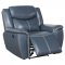 Sloane Motion Sofa 610271 Blue Leatherette by Coaster w/Options