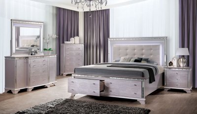 Claudette Bedroom CM7972 in Silver Rose w/Options