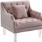 Roxy Sofa 635 in Pink Velvet Fabric by Meridian w/Options