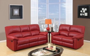 U99270-R Motion Sofa in Red PU by Global w/Options [GFS-U99270-R]