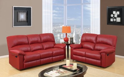 U99270-R Motion Sofa in Red PU by Global w/Options