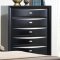 B280UPH Bedroom Set in Black w/Uphostered Bed & Optionas