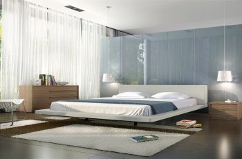 MD323 Jane Bed by Modloft in Dove Gray Fabric Leather w/Options [MLBS-MD323 Jane Dove Gray]