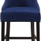 Hannah Counter Stool 775 Set of 2 Navy Velvet Fabric - Meridian