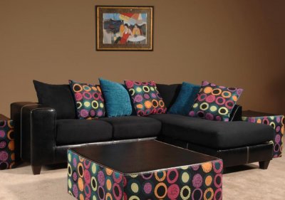 201056 Lauren Sectional Sofa in Suede Fabric & Vinyl by Chelsea