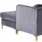 Eliana Sectional Sofa 660 in Grey Velvet Fabric by Meridian