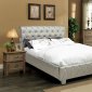 Juilliard CM7056SV Bedroom in Silver Color w/Leatherette Bed