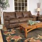 Tobacco Leather-Look Fabric Modern Sofa & Loveseat Set w/Options