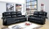 Odette CM6150BK Reclining Sofa in Black Leatherette w/Options