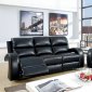 Odette CM6150BK Reclining Sofa in Black Leatherette w/Options