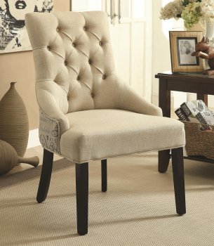 902171 Accent Chair Set of 2 in Beige Fabric by Coaster [CRCC-902171]