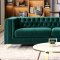 Mathias Sofa & Loveseat Set in Emerald Green Velvet Fabric