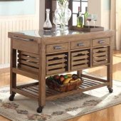 100307 Kitchen Island in Medium Brown by Coaster