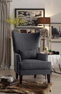 Avina Accent Chair 2Pc Set 1296F1S in Charcoal by Homelegance