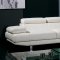 T60 White Leather Sectional Sofa w/Adjustable Headrests & Arm