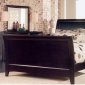 Deep Cappuccino Finish Contemporary Bedroom with Sleigh Bed