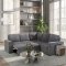 U2260 Sectional Sofa Bed in Gray Corduroy by Global w/o Chaise