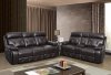 U2133 Agnes Leather Gel Sofa in Walnut by Global w/Options