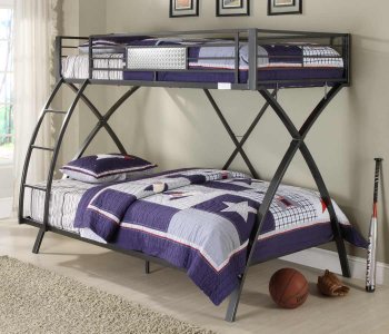 B813 Spaced Out Twin-Full Bunk Bed by Homelegance w/Options [HEKB-B813TF Spaced Out]