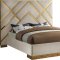 Vector Bed in Cream Velvet Fabric by Meridian w/Options