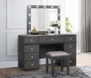 Addison Vanity Set in Metallic Grey by Global