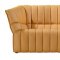 Terracotta Leatherette Modern Living Room W/Extra Cushioned Seat